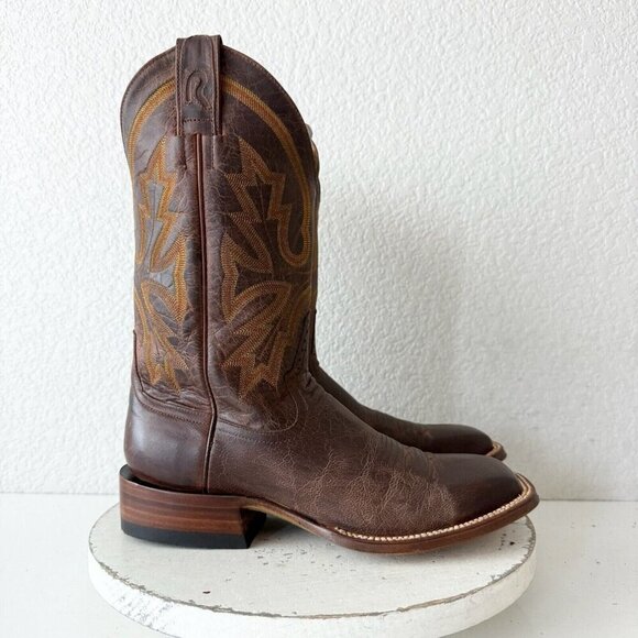 NEW Rod Patrick Mens Cowboy Boots Size 8.5D Perro Loco Brown Western Square Toe - Picture 5 of 13